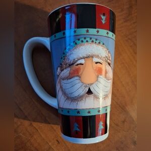 Nantucket Tall Ceramic Mug With Santa Claus